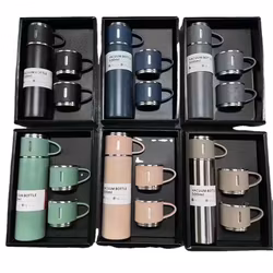 Termos - 3 Muggar - 500 ml - Olika Färger -