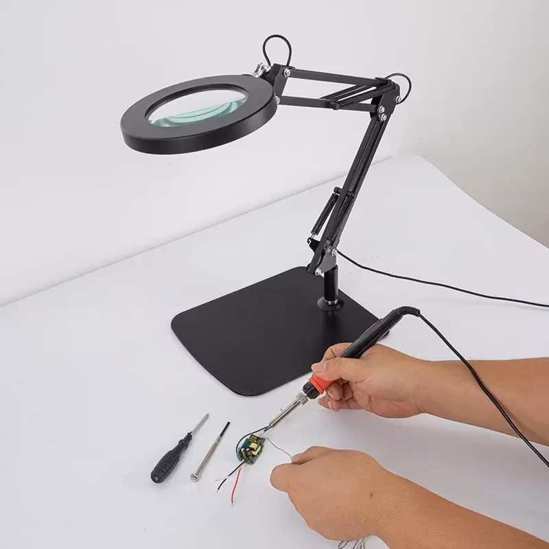 Förstoringslampa 5X med 72 LED-Lampor - Bords platta -