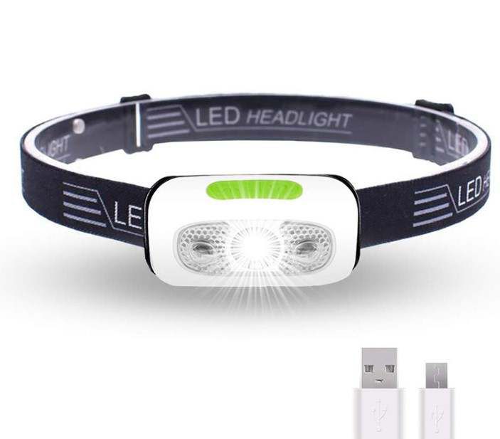 Pannlampa - USB - Rörelse Sensor - Svart -