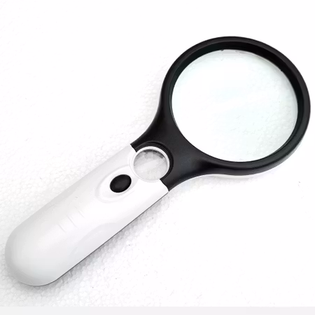 Förstoringsglas med LED-lampa 3X + 45X