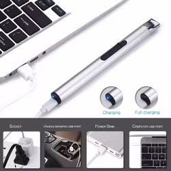 USB Tändare - Silver - Röd