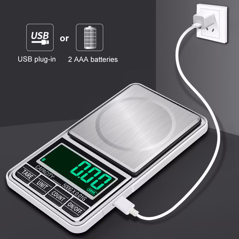 Pocketvåg Deluxe 300g/0.01g USB Kabel + Batteri ingår -