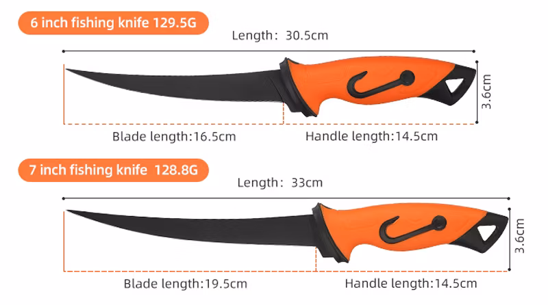 Fileknivar - Olika färger - 6 - 7 inch -