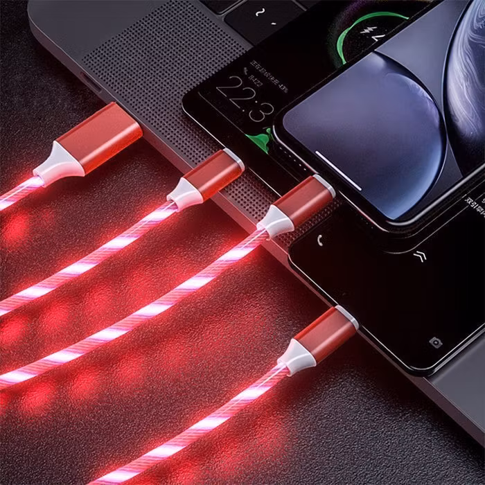 Mobil Laddare Magnetiska 3 in 1 Flash Kabel USB-C - iPhone - Android