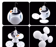 Campinglampa Deluxe - Solcell + USB - Vikbar -