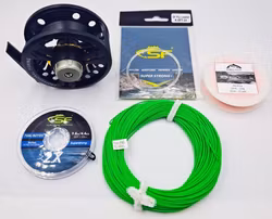 Flugfiske Paket - Flugrulle #5/6 + WF6 + Backing + Tafs + Tafsmaterial
