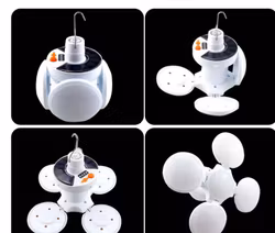 Campinglampa Deluxe - Solcell + USB - Vikbar -