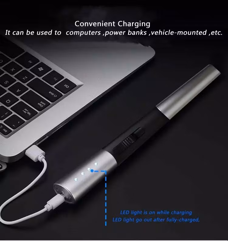 Tändare - USB - Silver - Röd