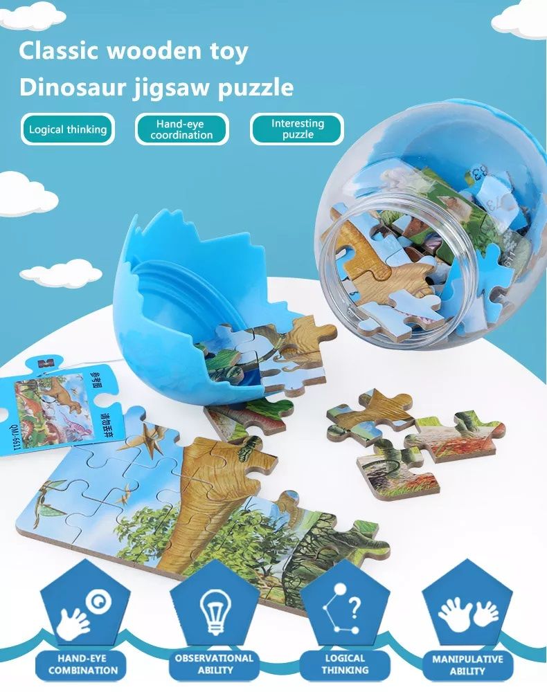 Dinosaurie - Pussel/Ägg -