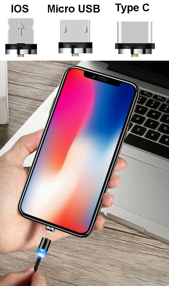 Mobil Laddare Magnetiska 3 in 1 USB-C - iPhone - Android