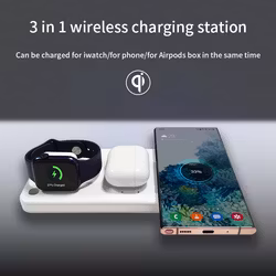 Snabb laddningsstation 3 i 1 trådlös laddare 18W