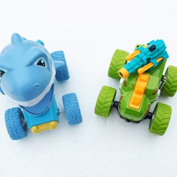 Dinosaurie Pull Back + Tank - Stor - (2 st)