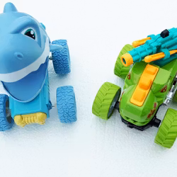 Dinosaurie Pull Back + Tank - Stor - (2 st)