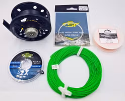 Flugfiske Paket - Flugrulle #5/6 + WF6 + Backing + Tafs + Tafsmaterial