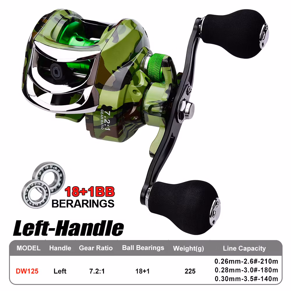 Spinnrulle - DW125L - 18 kullagrad -