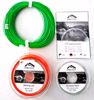 Flugfiske Paket WF4-5-6-7 + Backing + Tafs + Material -
