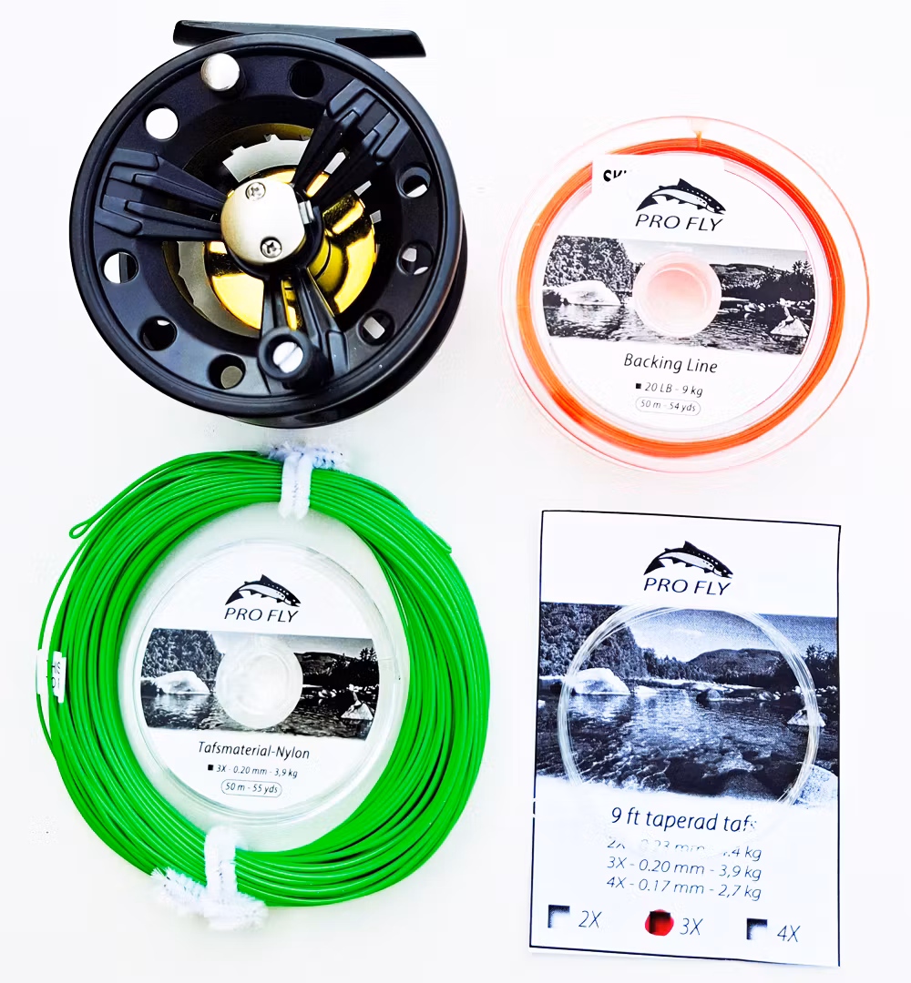 Flugfiske Paket - Flugrulle #5/6 + WF6 + Backing + Tafs + Tafsmaterial