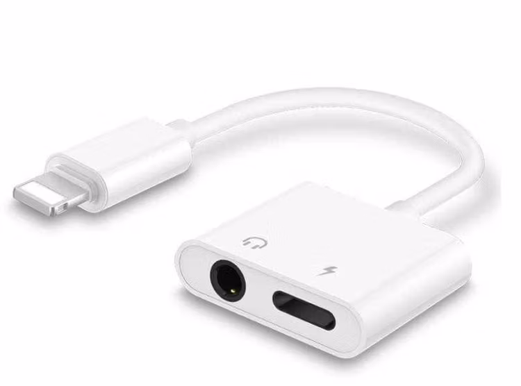 Lightning till 3,5 mm ljud-adapter och laddning