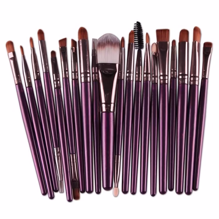 20 st Professionella sminkborstar - Lila/Rose