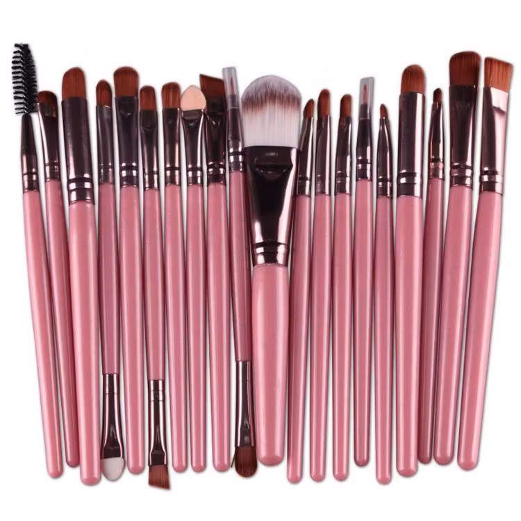 20 st Professionella sminkborstar - Rosa/Rose