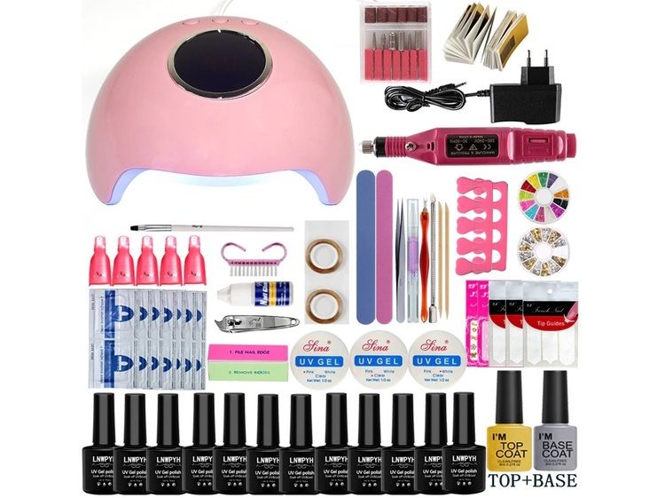 Startkit gelénaglar inkl, Elektrisk nagelfil - 36w LED/UV-Lampa
