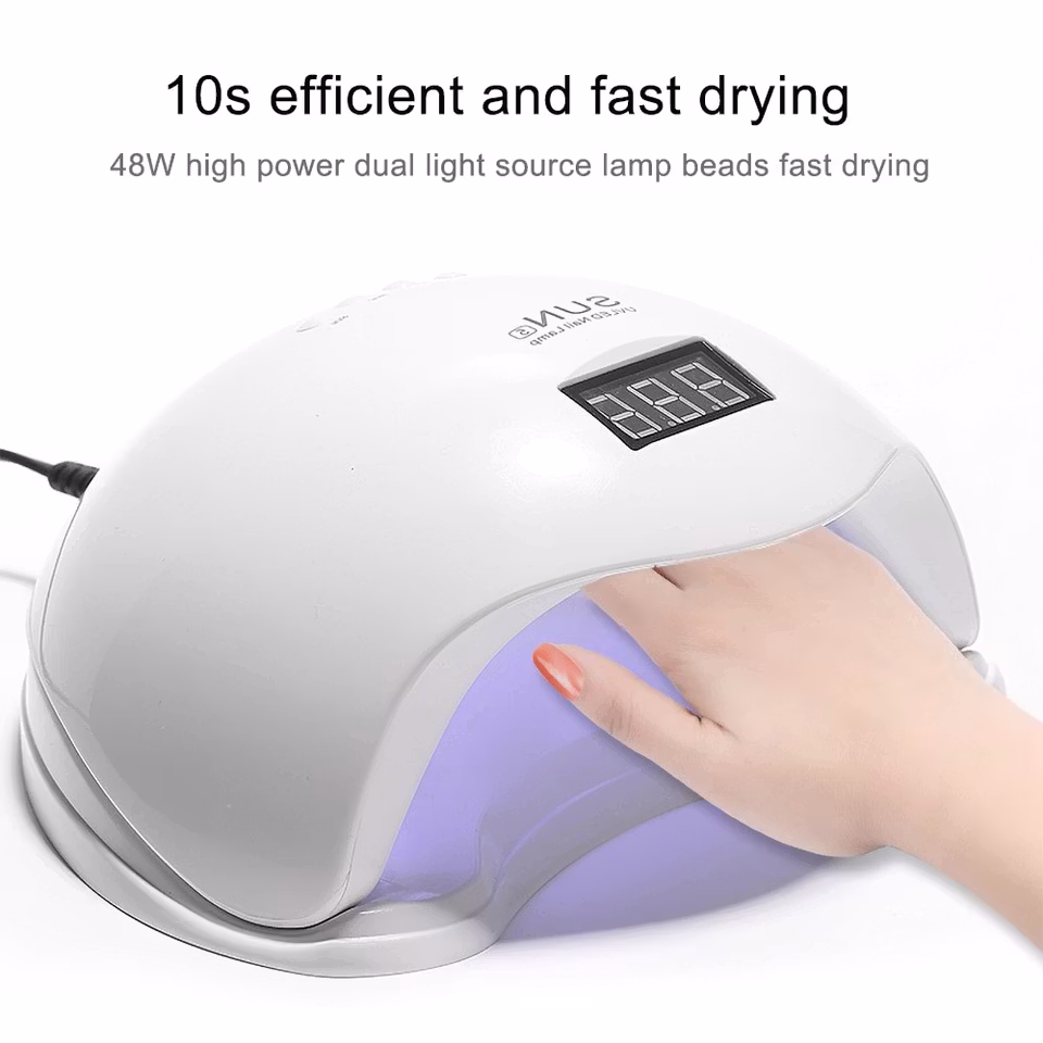 48w UV/LED-lampa med timerfunktion Vit