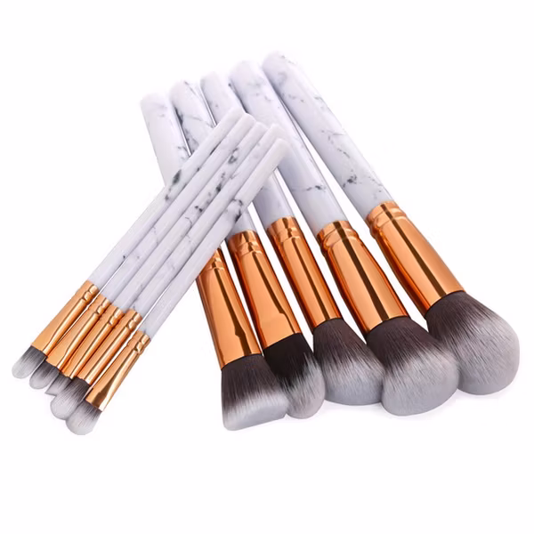 10st Professionella sminkborstar, marmor - Black Friday