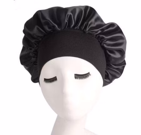 Sovmössa - Satin bonnet - Sleep Cap Svart one size