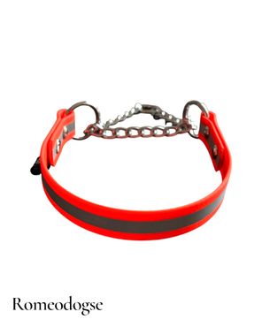 Reflexhalsband Biothane med kedja  19,25mm