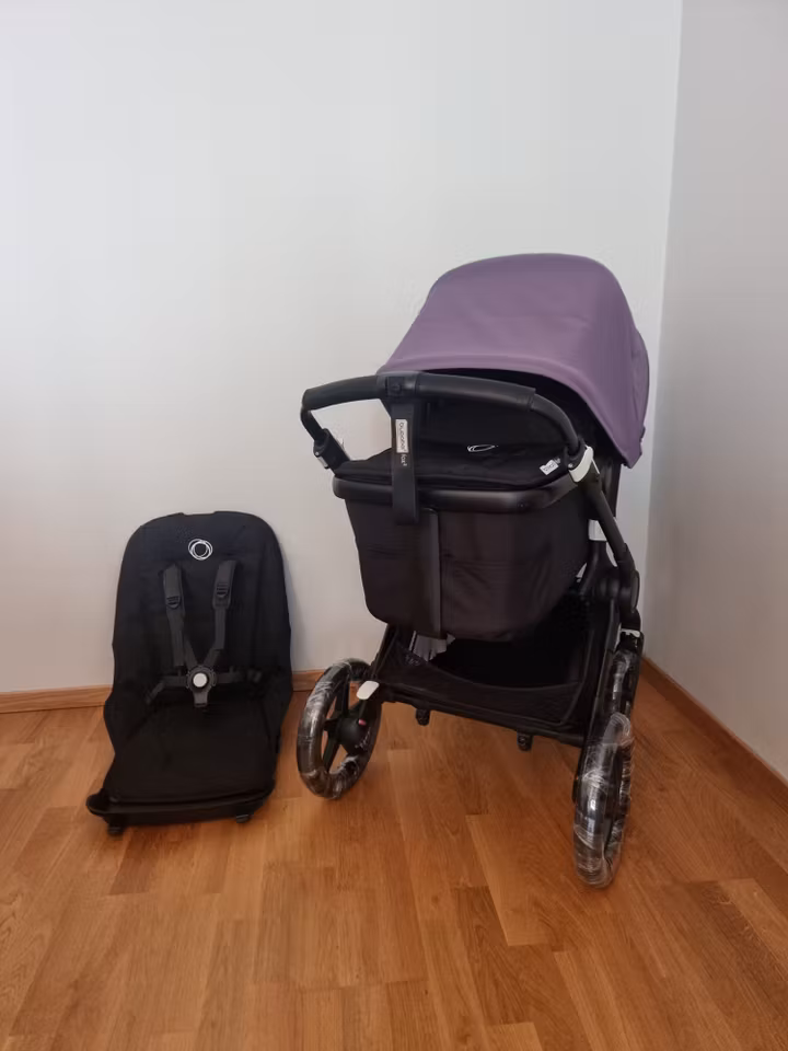 Bugaboo Fox 2/5 kombivogn - All Black/Astro Purple
