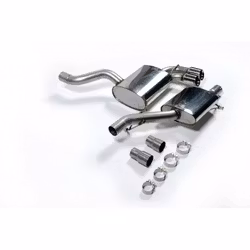 Audi S3 2,0TFSi 3-D 8P Milltek Sport Cat-Back 2x 80 chrome GT utblås - Resonated (dämpad)