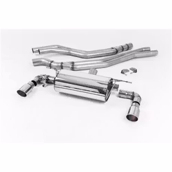 BMW M140i F20/F21 B58 Milltek Sport Cat-Back 2x 90 chrome GT utblås utan avgasventiler - Resonated (dämpad)