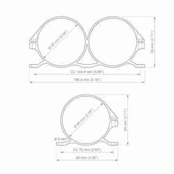 Single Universal Bracket 65mm, with Bosch 044 insert