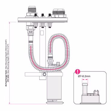 SAE ID8 Fuel pump mounting kit for Single fuel pump