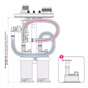 SAE ID8 Fuel pump mounting kit for Dual fuel pumps