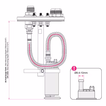 SAE ID10 Fuel pump mounting kit for Single fuel pump