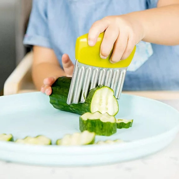 Räfflad barnkniv - crinkle cutter kids - Grön