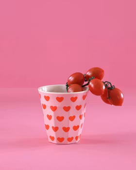 Kopp soft rosa med "Sweet hearts" tryck  - Medium