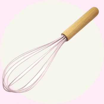 Visp silikon med trähandtag - Rosa - Baka med Alma