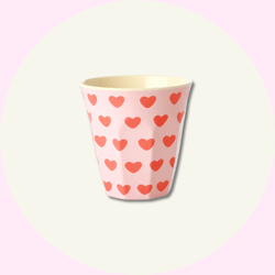 Kopp soft rosa med "Sweet hearts" tryck  - Medium