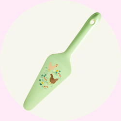 Tårtspade melamin Grön med höns - RICE