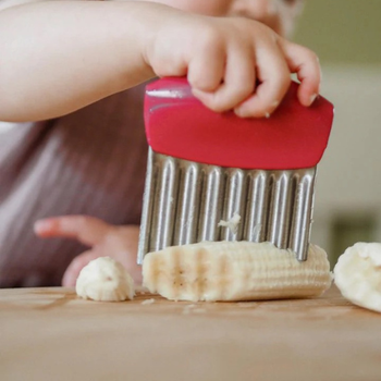 Räfflad barnkniv - crinkle cutter kids - Rosa