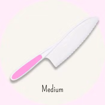 Barnkniv Medium  – Rosa - Säker & Barnvänlig Kniv för Små Kockar