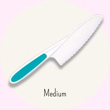 Barnkniv Medium  – Blå - Säker & Barnvänlig Kniv för Små Kockar