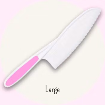 Barnkniv Large – Rosa - Säker & Barnvänlig Kniv för Små Kockar