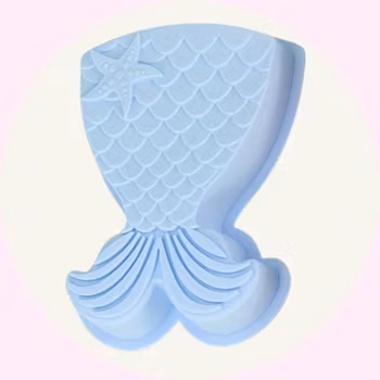 Silikonform Kakform - sjöjungfru - mermaid- fiskstjärt - Blå