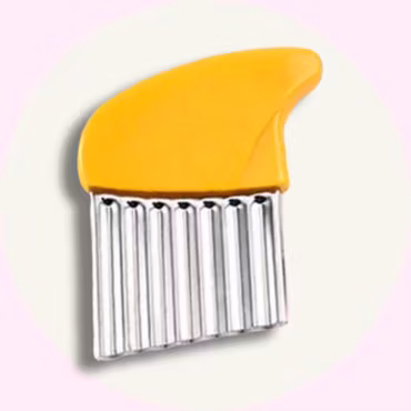 Räfflad barnkniv - crinkle cutter kids - Gul
