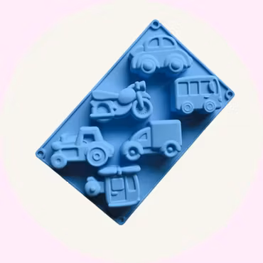 Silikonform med Bil Buss & Motorcykel – Perfekt för Muffins Dessert & Barnkakor!