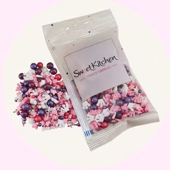 Prinsessmix Strössel – Rosa, Lila & Vita kronor - Sweet Kitchen