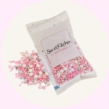 Pink bubbel Mix Strössel – Rosa Glittrande Dekoration - Sweet Kitchen